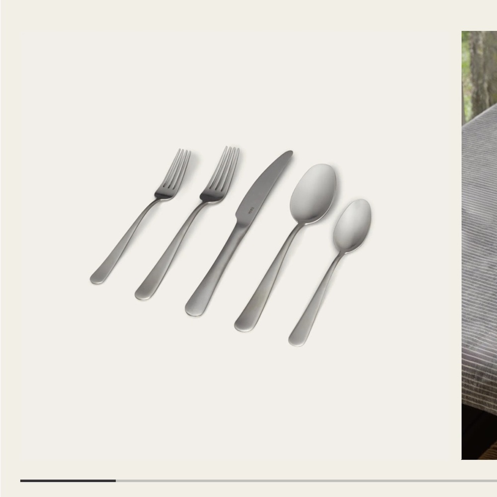 NIB Fable Matte Silver Flatware Set 10pcs - Picture 2 of 12